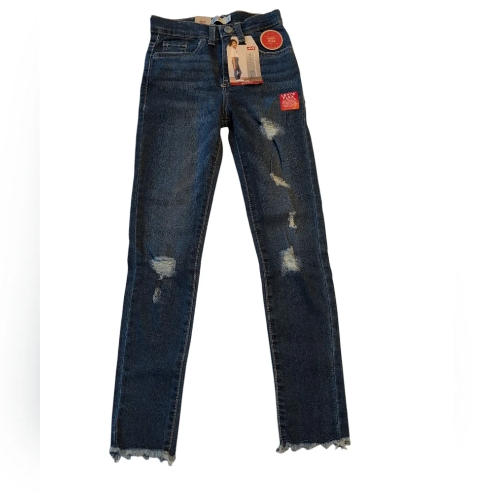 Levi's Dark Blue Distressed Skinny Jeans